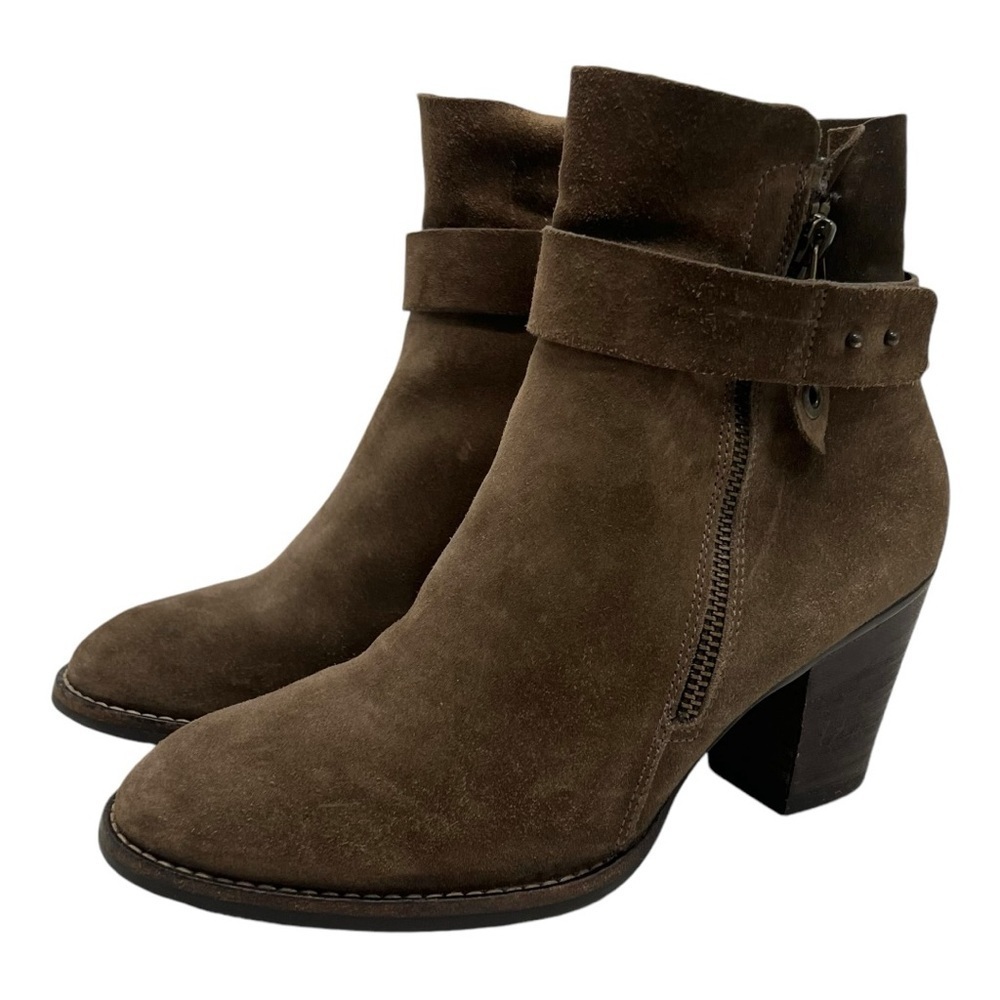 Paul Green Sheridan Brown Nubuck Suede Handcrafted Casual Heeled Boots Women 6.5